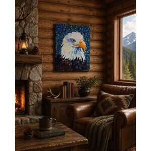 Original Acrylic Painting, American Eagle, By Danielle Guatimea